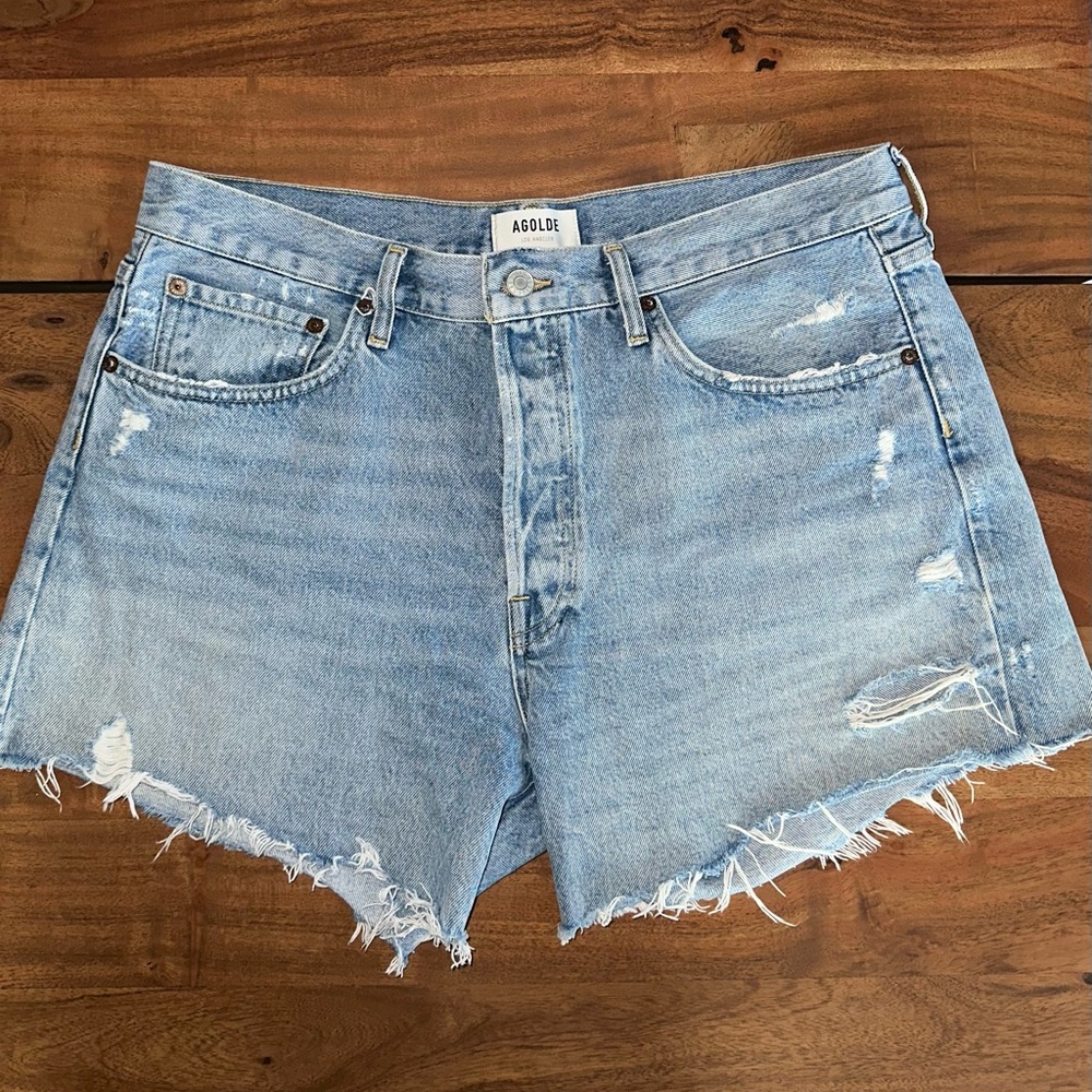 Agolde Parker Long Jean Shorts Size 31